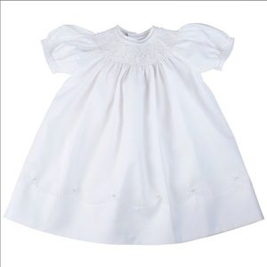 Feltman Brothers ‘pearl flower bishop dress’ 24MO